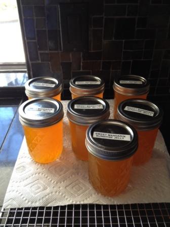 Jars of Orange Jelly and Lemon Marmalade Jam.