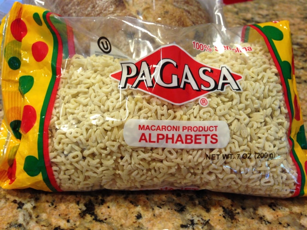 alphabet in bag