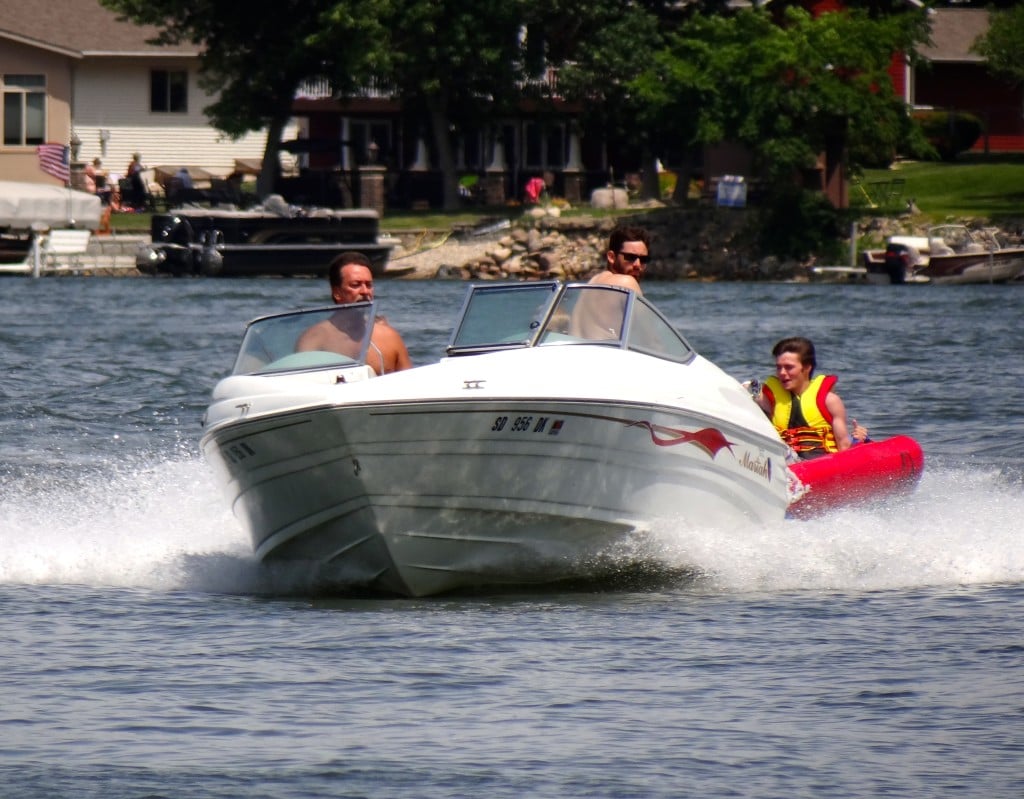 Boating on the lake.