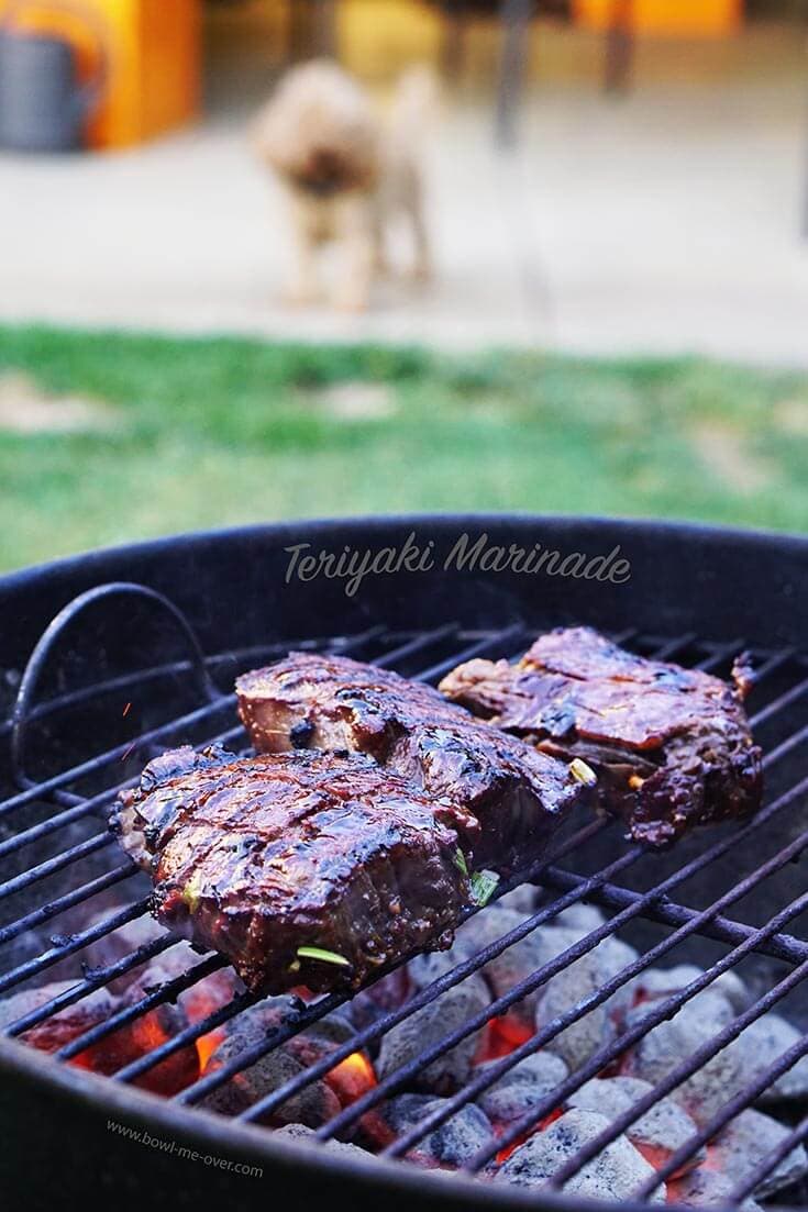 Grilling the steak