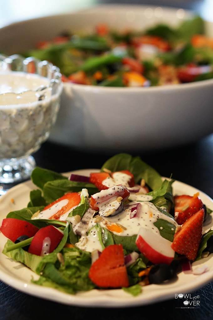 Poppy Seed Salad Dressing with Spinach Salad