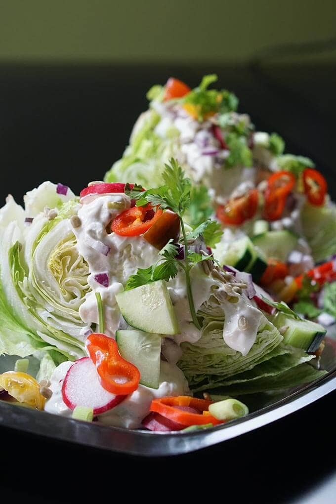 Wedge Salad with Homemade Blue Cheese Salad Dressing