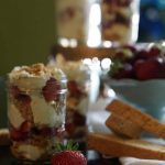 Strawberries, lemon curd and cookies layered to make an easy parfait. This is a simple dessert but delicious!