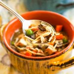 Bowl of Easy Homemade Chicken Noodle Soup Recipe with Soup