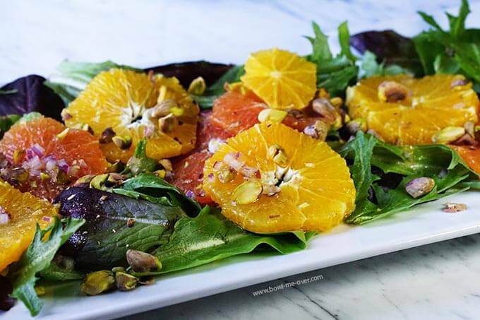 This orange salad is full of crunchy, sweet deliciousness!