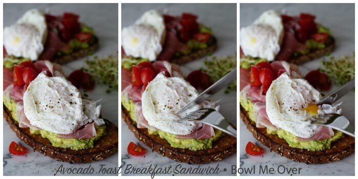 The soft poached egg makes it's own sauce for this delicious Avocado Toast!