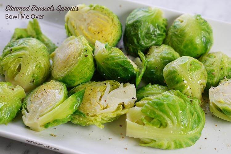 Steamed Brussels sprouts are an easy side dish, healthy too!