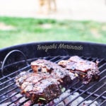 Teriyaki Steak on charcoal grill