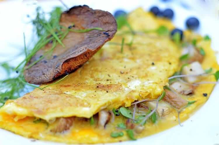 This Mushroom Omelette Recipe with Microgreens.