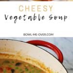 Earthy aromas, sautéed vegetables with rich cheesy sumptuousness is the best way to describe Cheesy Vegetable Soup!