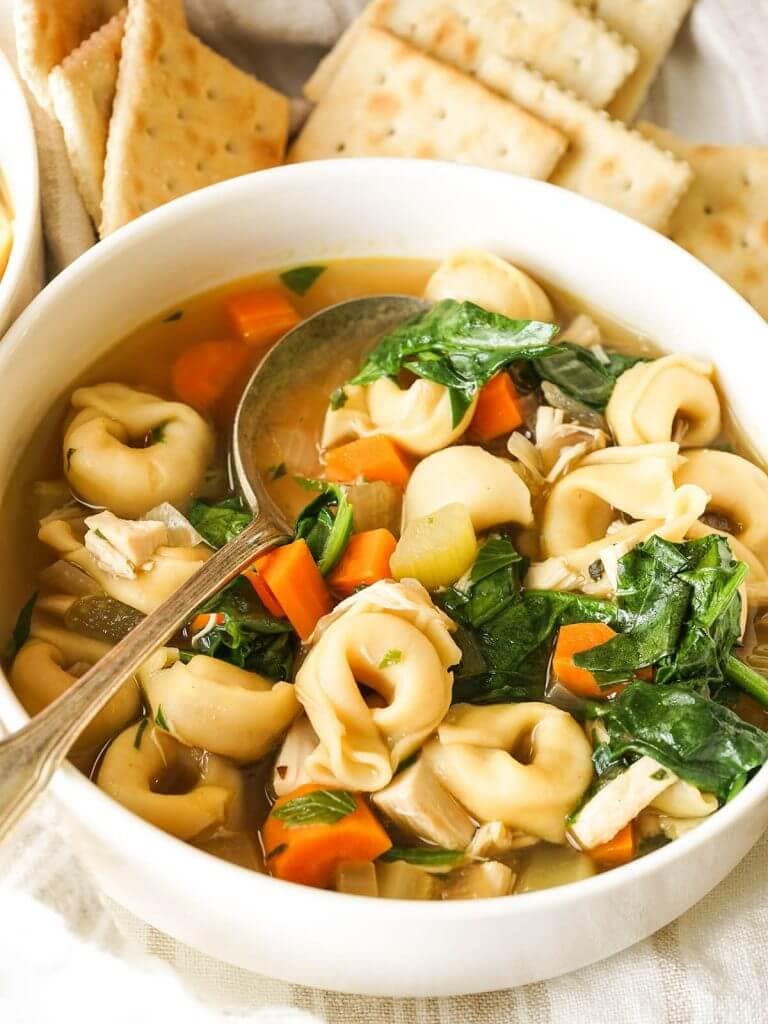 Chicken Tortellini Soup Recipe - Bowl Me Over