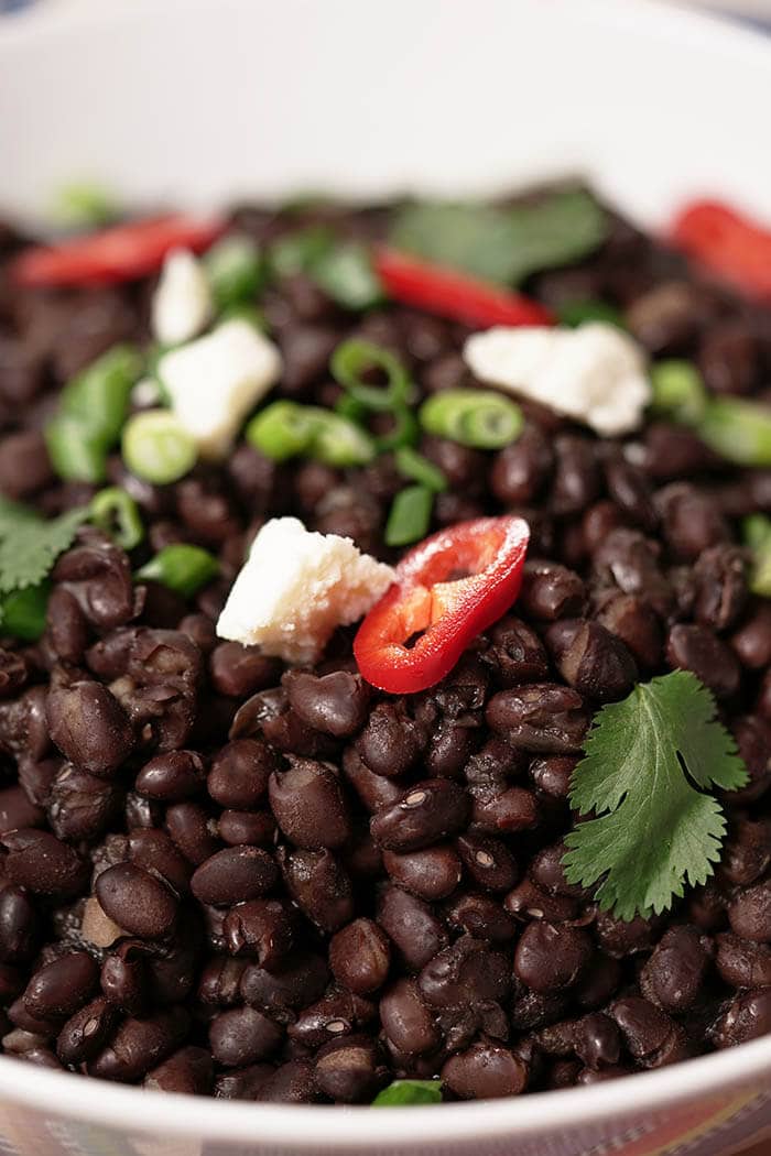 Instant Pot Side Dishes - Black Beans in white bowl