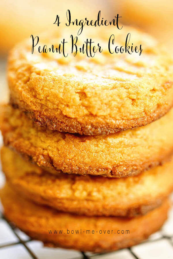 A stack of Peanut Butter Cookies 4 ingredients