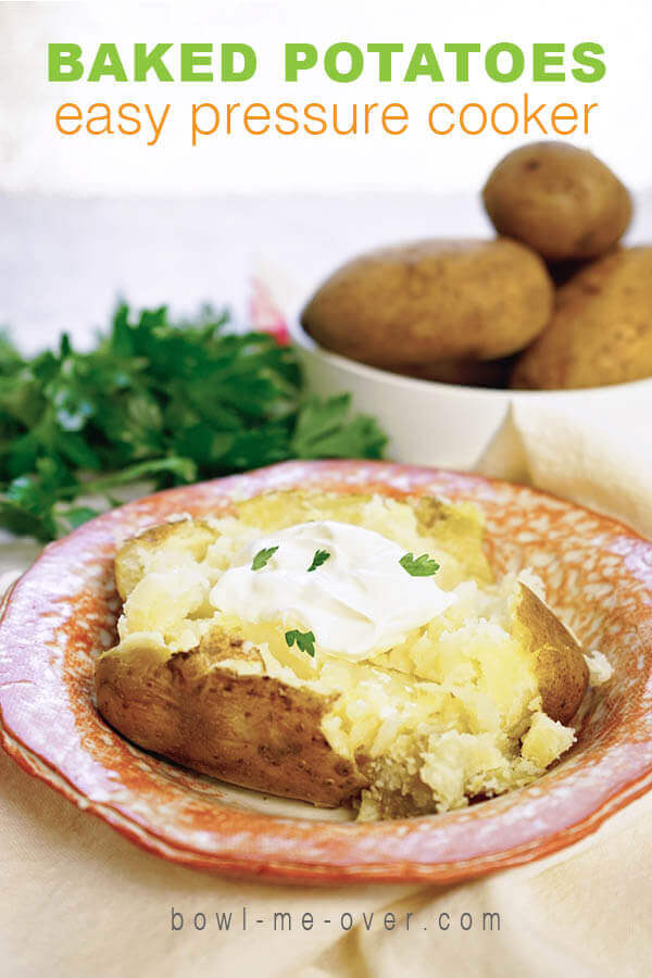 Baked potato with sour cream. With print overlay.