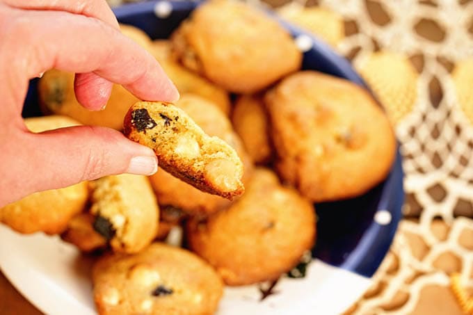 A platter of chewy macadamia nut cookies