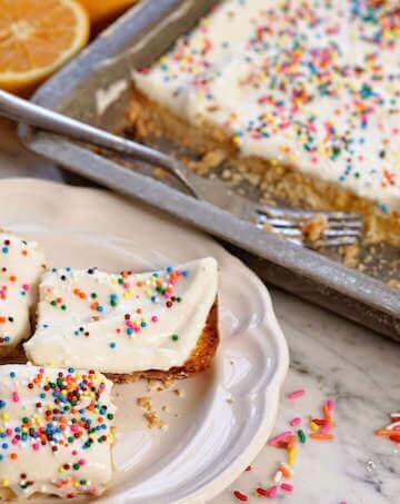 Lemon Bars with lemon curd and topped with homemade frosting