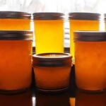 Jars of Homemade Lemon Marmalade.
