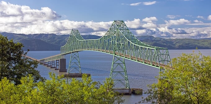 Astoria Oregon Coast, Astoria Bridge spanning the Columbia River
