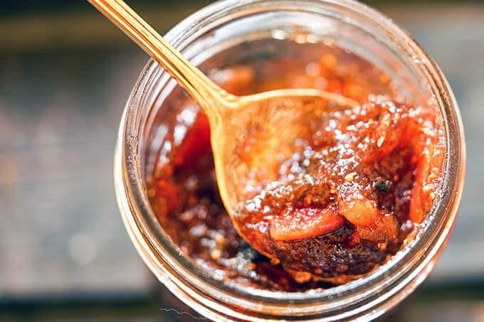Fig Jam with spoon