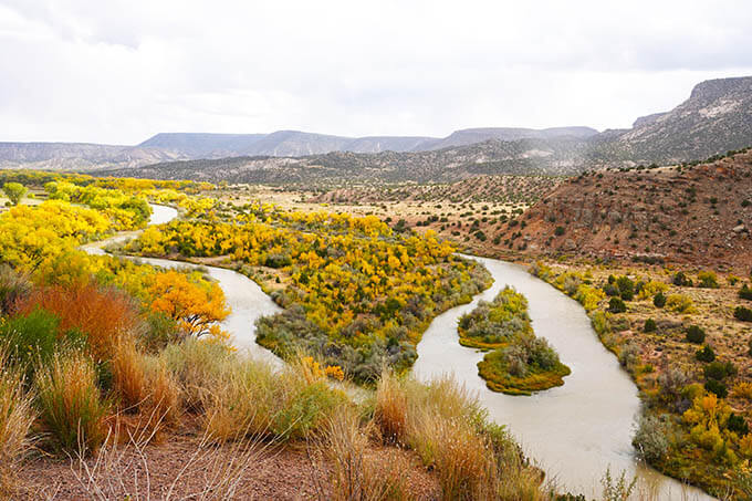 Chama River, New Mexico with beautiful fall color from the deciduous trees