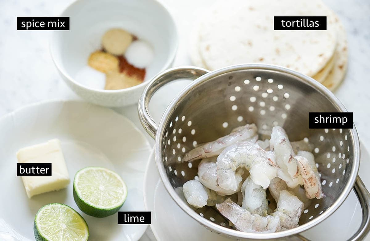 Ingredients for shrimp tacos