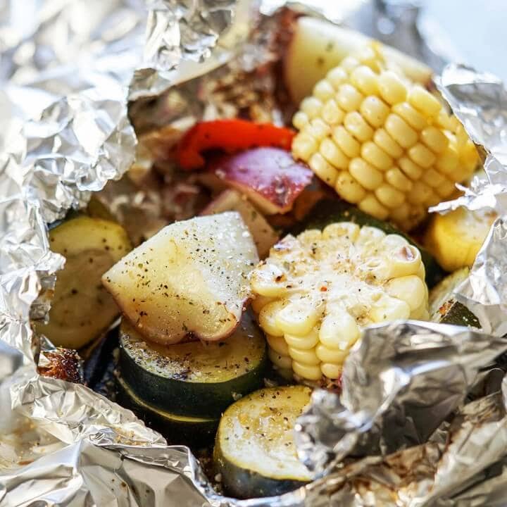 Grilled Potatoes and Vegetables in Foil - Bowl Me Over