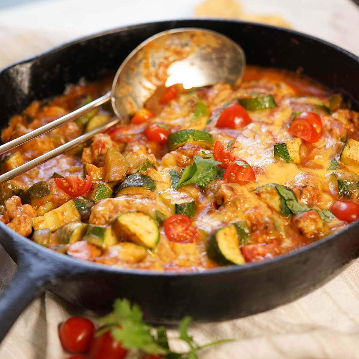 Tex Mex Chicken and Zucchini Bowl Me Over