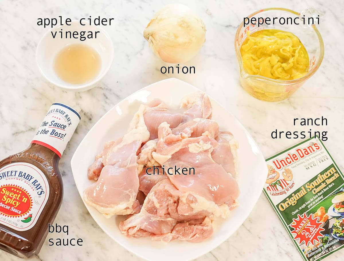Ingredients for instant pot recipe