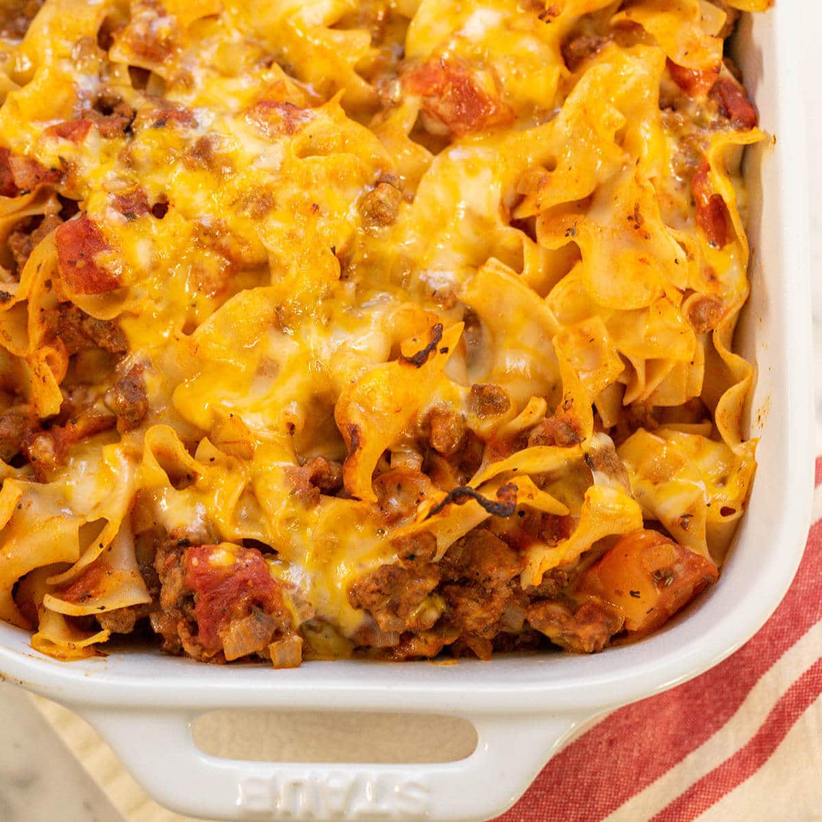 Southern Food Cheddar Beef and Noodle Casserole Smith