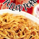 White bowl filled with BBQ Pulled Pork