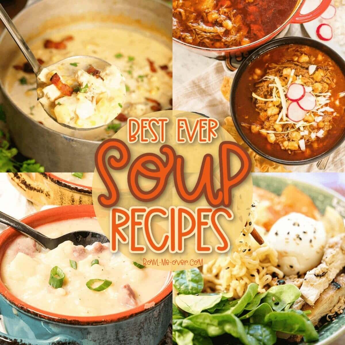 A four picture collage of best soup recipes 