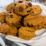 Cookies on white platter.