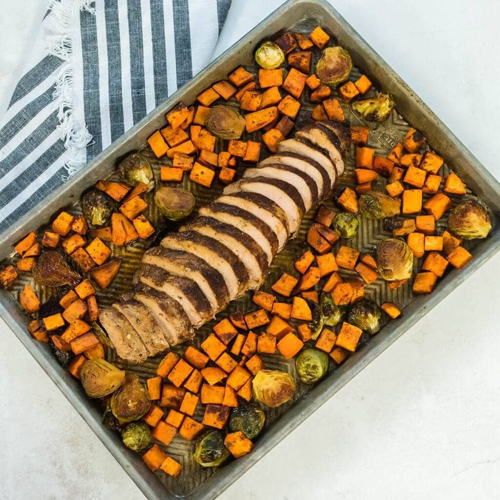 Roasted Pork Tenderloin and Sweet Potatoes Bowl Me Over