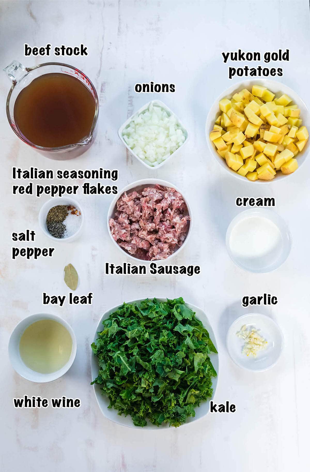 Pictured are the ingredients needed for this recipe