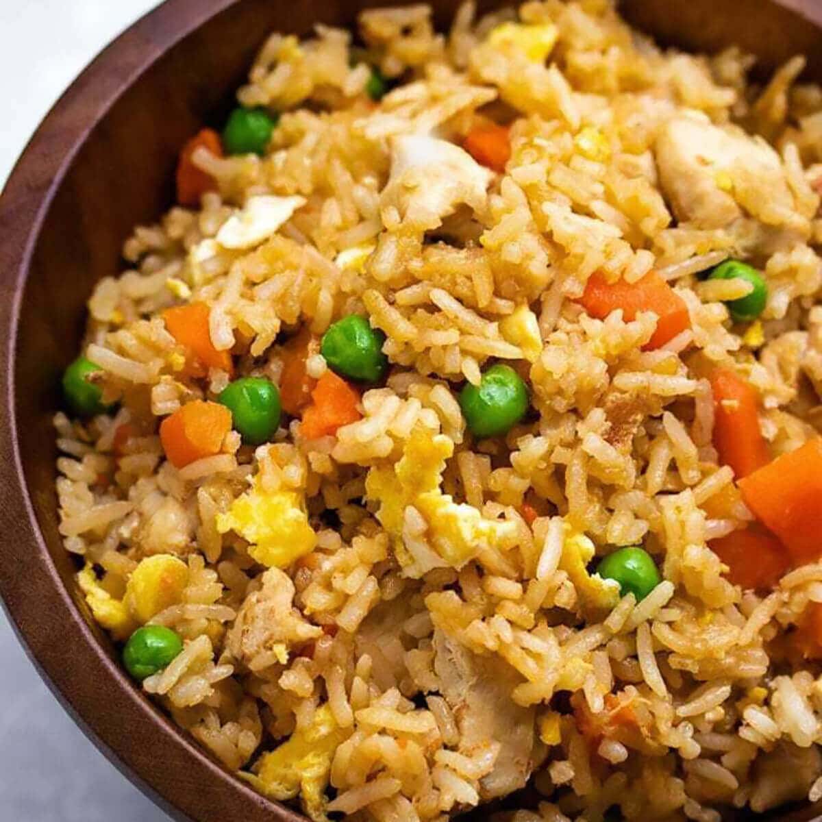 One of my favorite easy instant pot meals, chicken fried rice