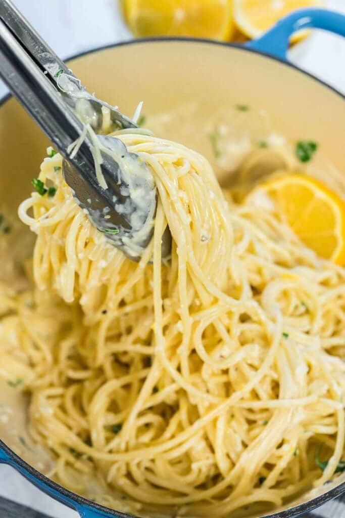 Fast and Easy Lemon Garlic Pasta - Pinch and Swirl