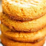A stack of 4 ingredient peanut butter cookies.
