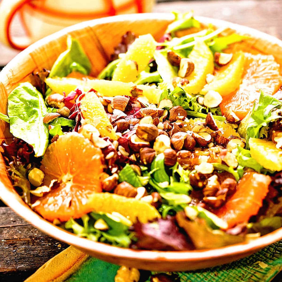 mixed green salad with citrus dressing recipes Salad with Citrus Vinaigrette and Sugared Pecans