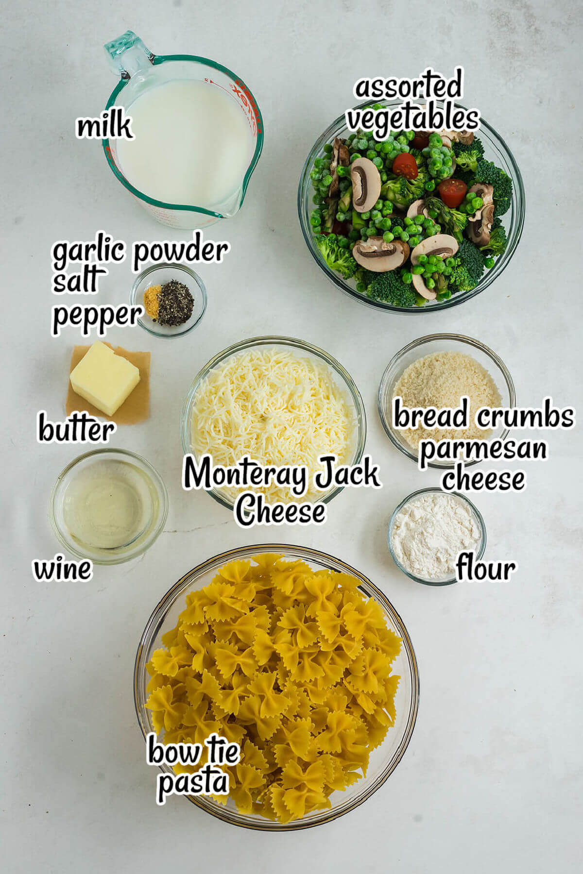 All of the ingredients needed for this recipe, with print overlay.
