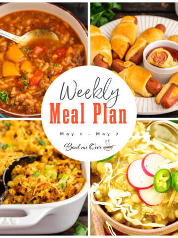 Collage of photos for Weekly Meal Plan 18 with print overlay.