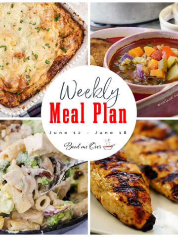 Collage of photos for Weekly Meal Plan 24, with print overlay.