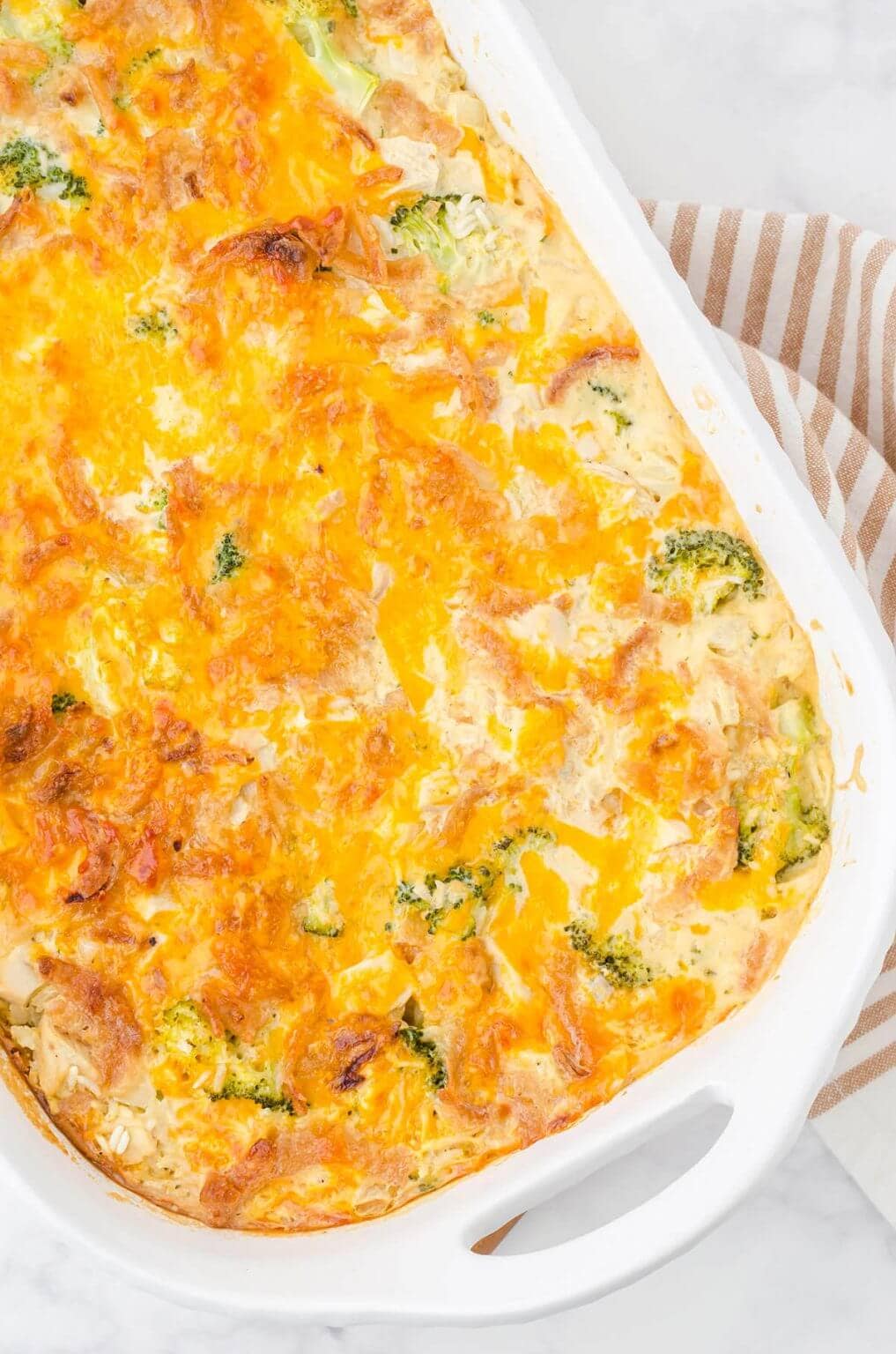 Chicken Broccoli Rice Casserole with Cheddar Cheese - Bowl Me Over