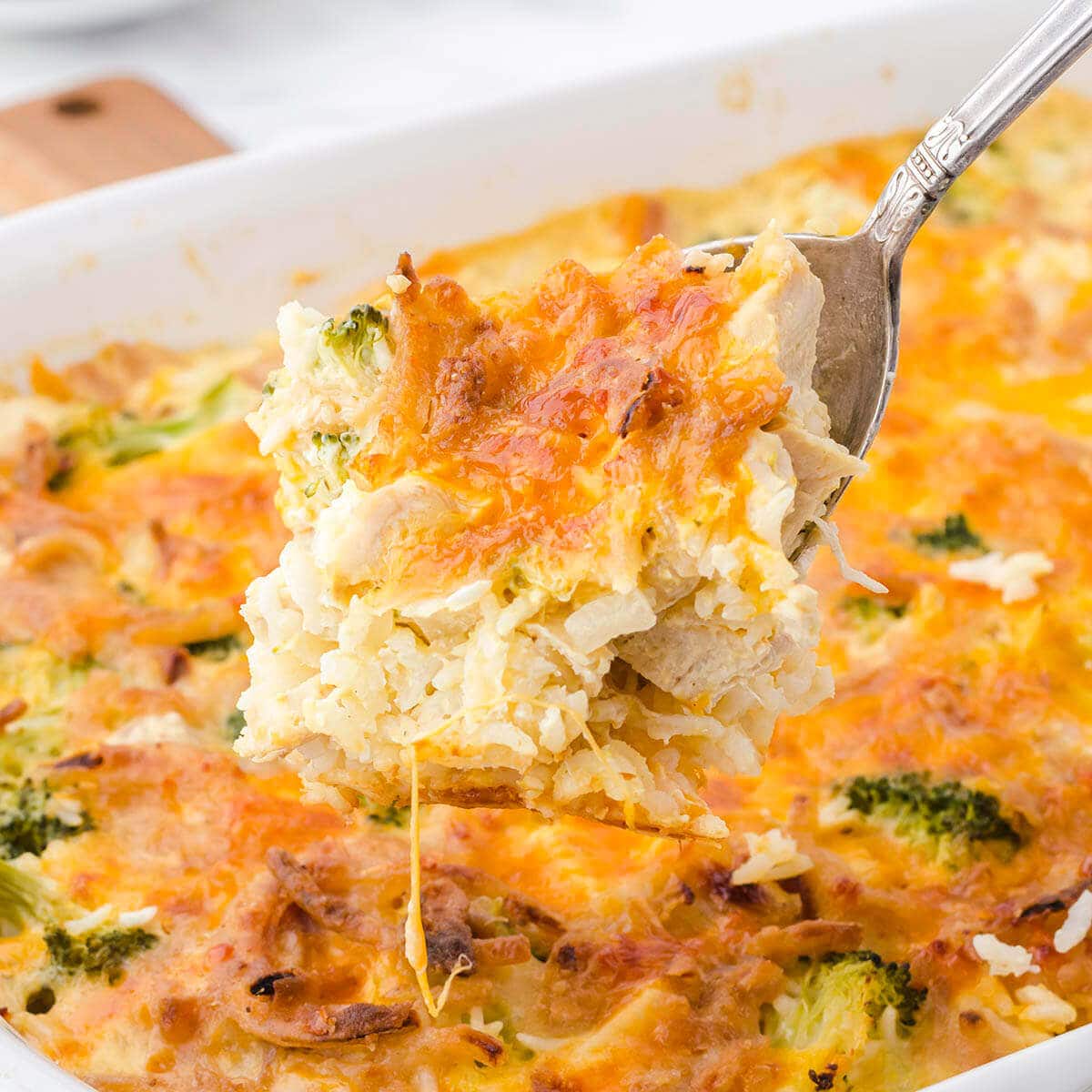 Chicken Broccoli Rice Casserole with Cheddar Cheese - Bowl Me Over