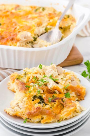 Chicken Broccoli Rice Casserole with Cheddar Cheese - Bowl Me Over