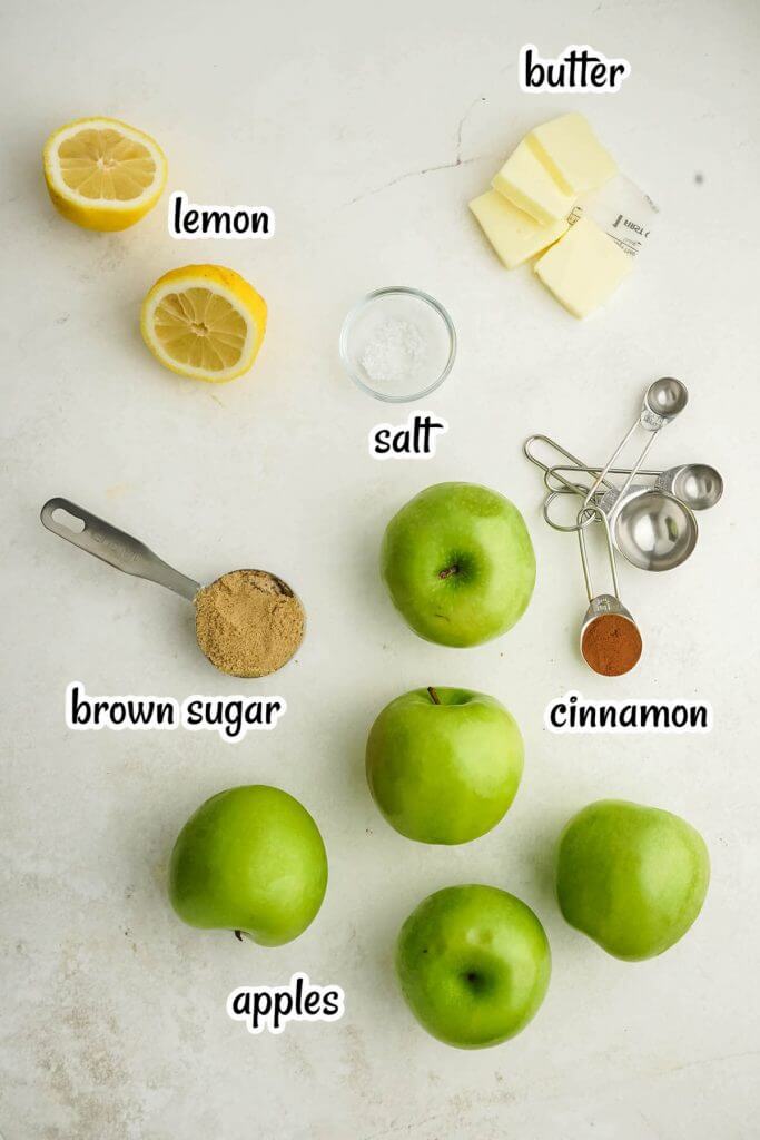 Photo of the ingredients needed to make Cracker Barrel Fried Apples.