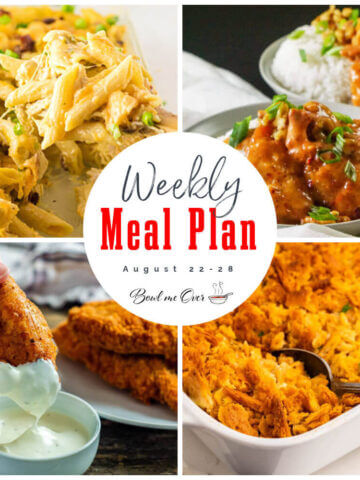 Collage of photos for Weekly Meal Plan 33 with Print overlay.