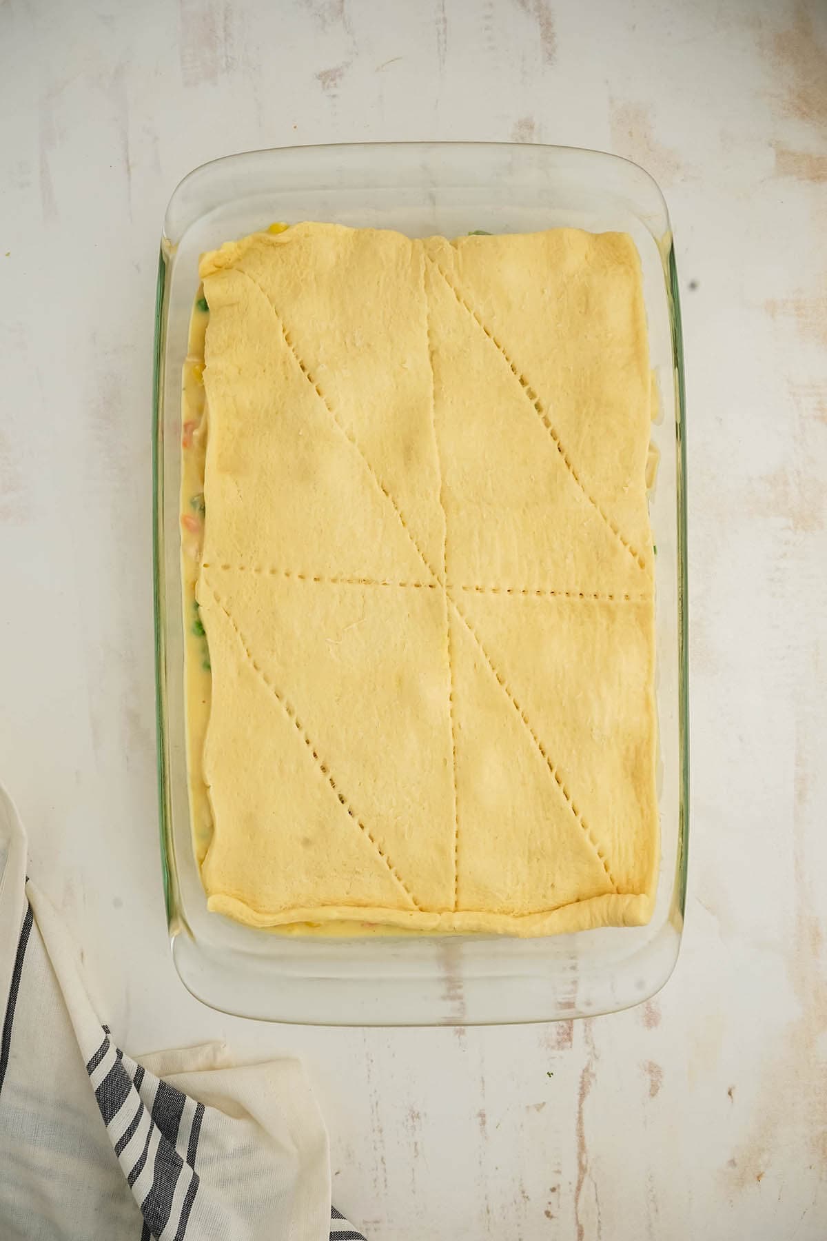 Chicken Pot Pie Casserole with Crescent Roll Dough - Bowl Me Over