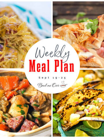 Collage of photos for Weekly Meal Plan 27 with print overlay.