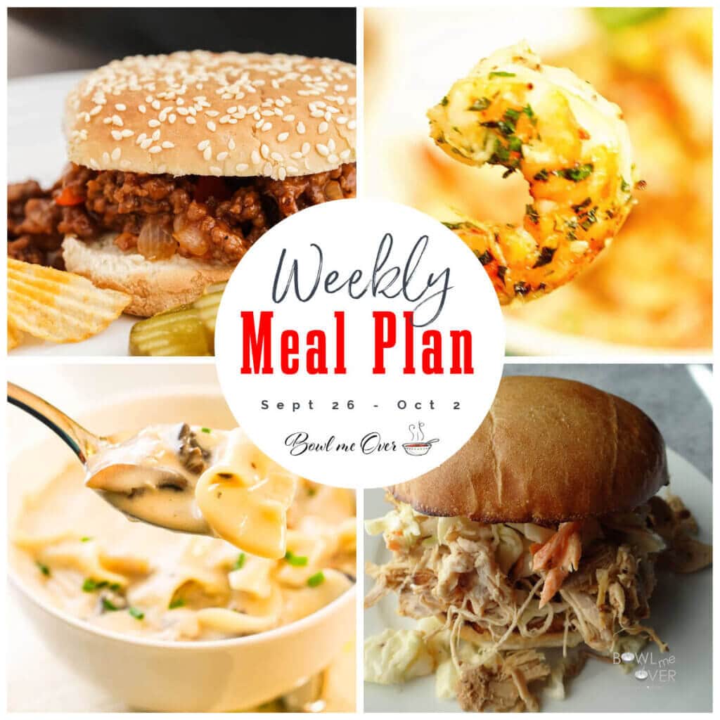 Collage of photos for Weekly Meal Plan 38 with print overlay.