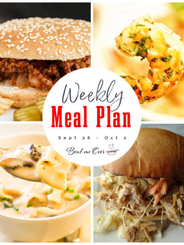 Collage of photos for Weekly Meal Plan 38 with print overlay.